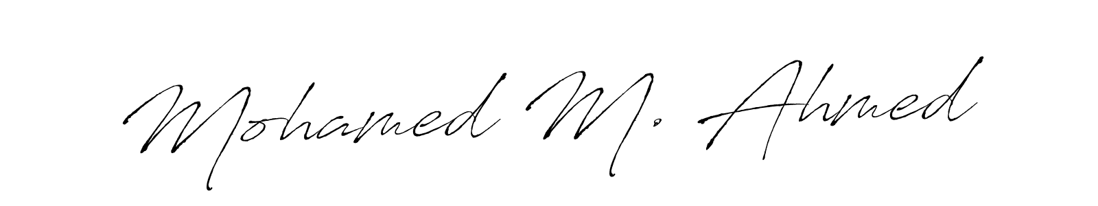 How to make Mohamed M. Ahmed name signature. Use Antro_Vectra style for creating short signs online. This is the latest handwritten sign. Mohamed M. Ahmed signature style 6 images and pictures png