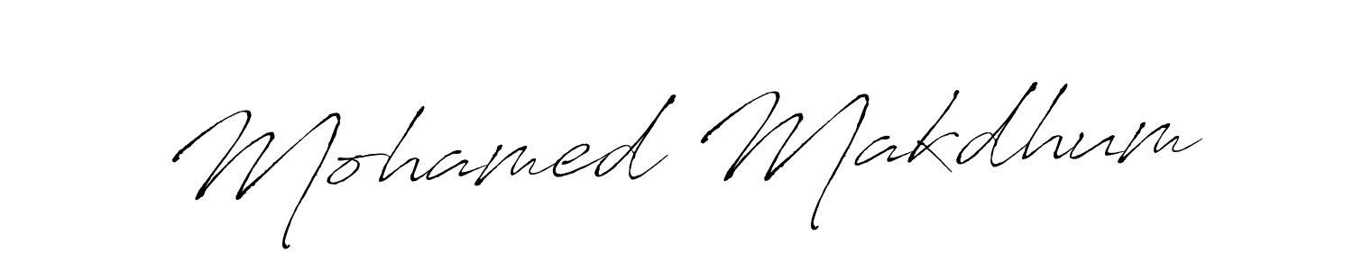 How to make Mohamed Makdhum name signature. Use Antro_Vectra style for creating short signs online. This is the latest handwritten sign. Mohamed Makdhum signature style 6 images and pictures png