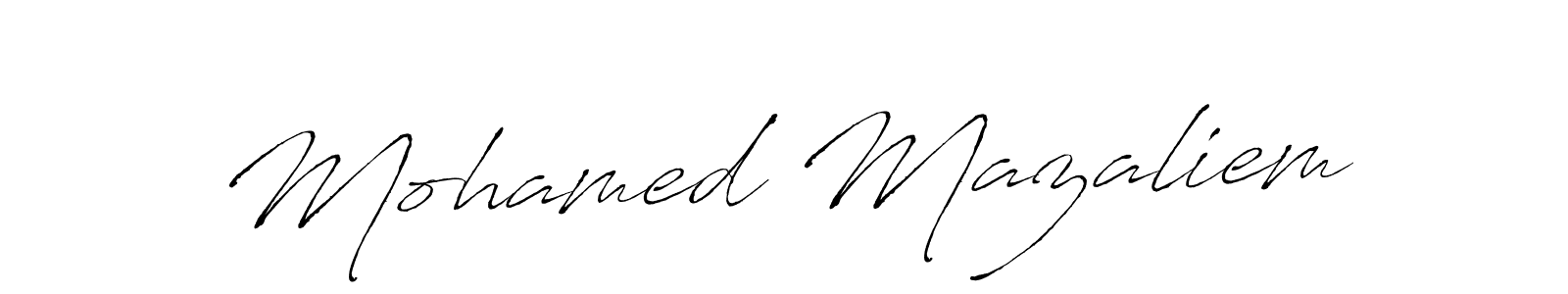 Make a beautiful signature design for name Mohamed Mazaliem. With this signature (Antro_Vectra) style, you can create a handwritten signature for free. Mohamed Mazaliem signature style 6 images and pictures png