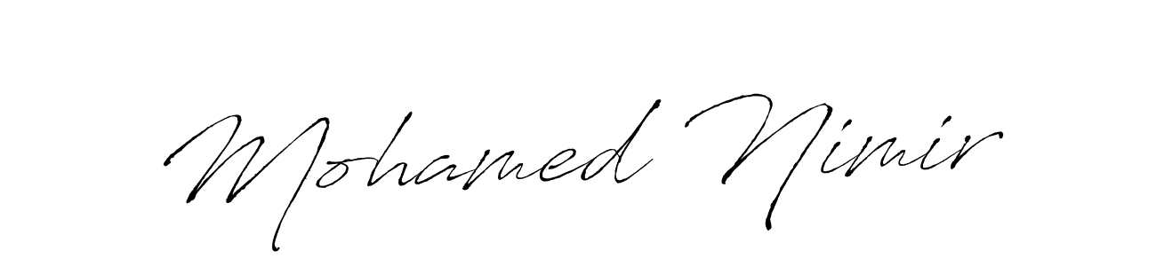 How to make Mohamed Nimir name signature. Use Antro_Vectra style for creating short signs online. This is the latest handwritten sign. Mohamed Nimir signature style 6 images and pictures png