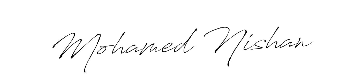 The best way (Antro_Vectra) to make a short signature is to pick only two or three words in your name. The name Mohamed Nishan include a total of six letters. For converting this name. Mohamed Nishan signature style 6 images and pictures png