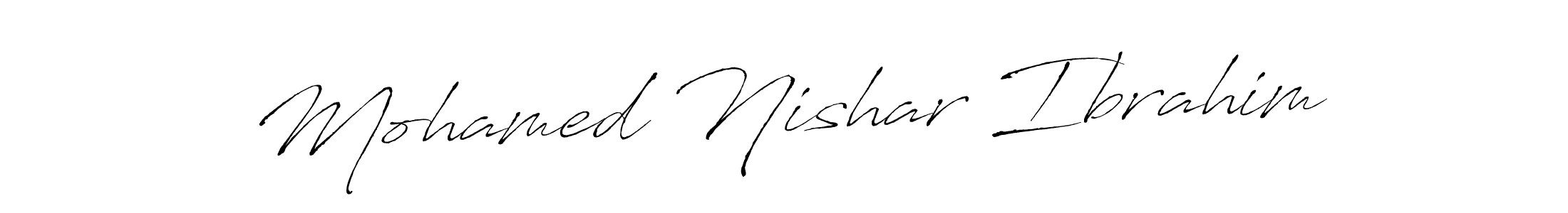 Create a beautiful signature design for name Mohamed Nishar Ibrahim. With this signature (Antro_Vectra) fonts, you can make a handwritten signature for free. Mohamed Nishar Ibrahim signature style 6 images and pictures png