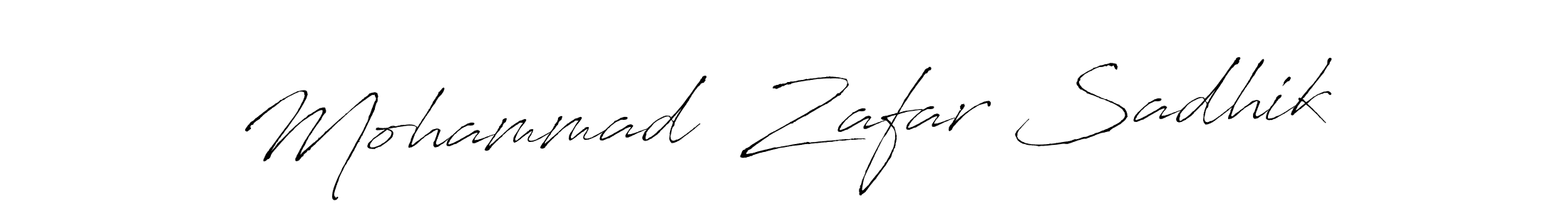 This is the best signature style for the Mohammad  Zafar Sadhik name. Also you like these signature font (Antro_Vectra). Mix name signature. Mohammad  Zafar Sadhik signature style 6 images and pictures png