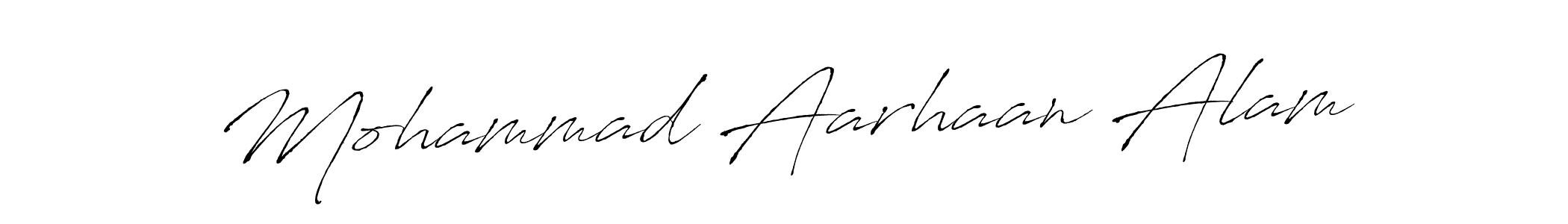 How to make Mohammad Aarhaan Alam name signature. Use Antro_Vectra style for creating short signs online. This is the latest handwritten sign. Mohammad Aarhaan Alam signature style 6 images and pictures png