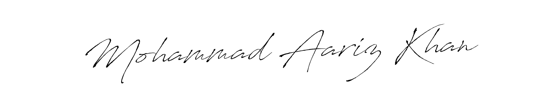Antro_Vectra is a professional signature style that is perfect for those who want to add a touch of class to their signature. It is also a great choice for those who want to make their signature more unique. Get Mohammad Aariz Khan name to fancy signature for free. Mohammad Aariz Khan signature style 6 images and pictures png