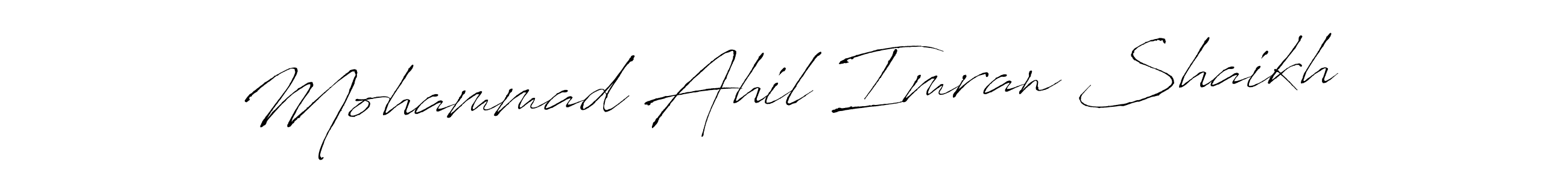 The best way (Antro_Vectra) to make a short signature is to pick only two or three words in your name. The name Mohammad Ahil Imran Shaikh include a total of six letters. For converting this name. Mohammad Ahil Imran Shaikh signature style 6 images and pictures png