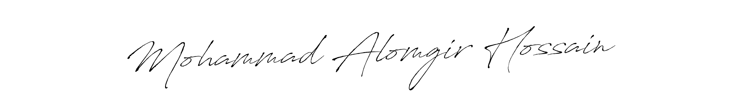 The best way (Antro_Vectra) to make a short signature is to pick only two or three words in your name. The name Mohammad Alomgir Hossain include a total of six letters. For converting this name. Mohammad Alomgir Hossain signature style 6 images and pictures png
