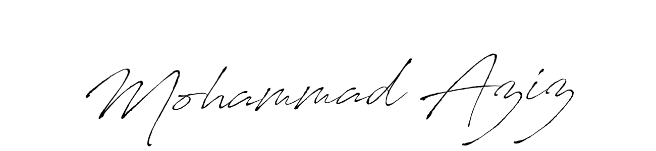 How to make Mohammad Aziz name signature. Use Antro_Vectra style for creating short signs online. This is the latest handwritten sign. Mohammad Aziz signature style 6 images and pictures png