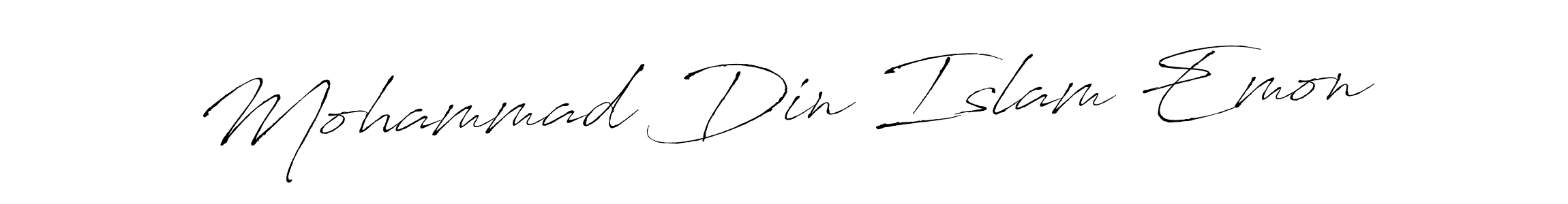 How to make Mohammad Din Islam Emon name signature. Use Antro_Vectra style for creating short signs online. This is the latest handwritten sign. Mohammad Din Islam Emon signature style 6 images and pictures png