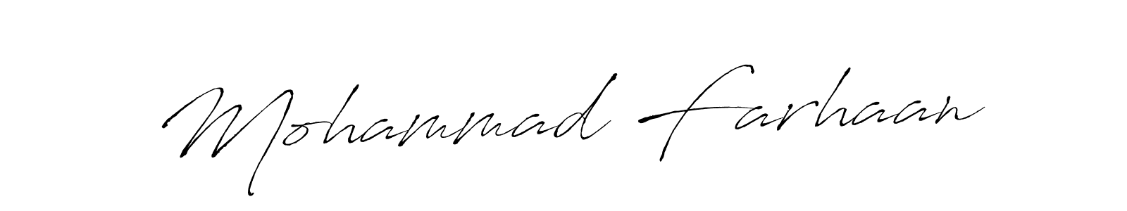How to make Mohammad Farhaan name signature. Use Antro_Vectra style for creating short signs online. This is the latest handwritten sign. Mohammad Farhaan signature style 6 images and pictures png