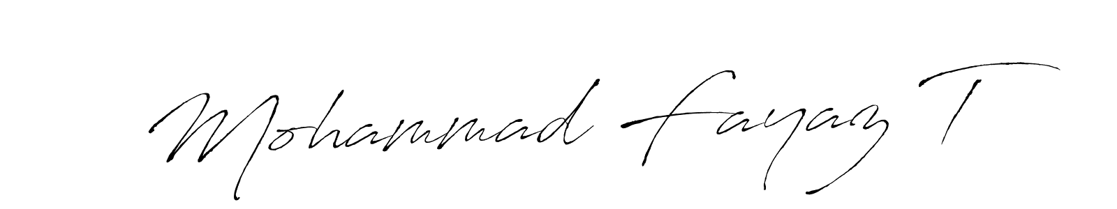 Make a beautiful signature design for name Mohammad Fayaz T. With this signature (Antro_Vectra) style, you can create a handwritten signature for free. Mohammad Fayaz T signature style 6 images and pictures png
