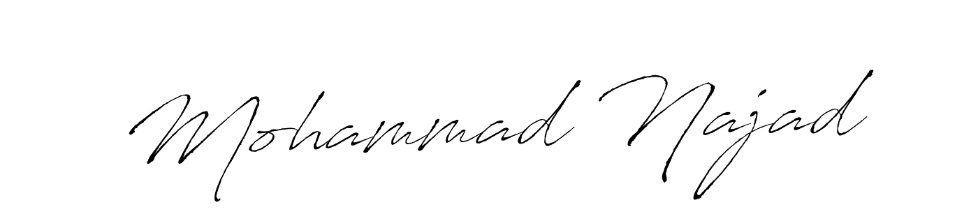 The best way (Antro_Vectra) to make a short signature is to pick only two or three words in your name. The name Mohammad Najad include a total of six letters. For converting this name. Mohammad Najad signature style 6 images and pictures png