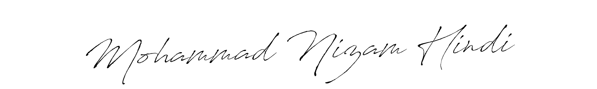 Create a beautiful signature design for name Mohammad Nizam Hindi. With this signature (Antro_Vectra) fonts, you can make a handwritten signature for free. Mohammad Nizam Hindi signature style 6 images and pictures png