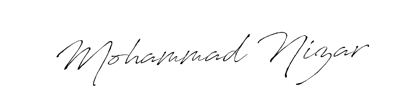 How to make Mohammad Nizar name signature. Use Antro_Vectra style for creating short signs online. This is the latest handwritten sign. Mohammad Nizar signature style 6 images and pictures png