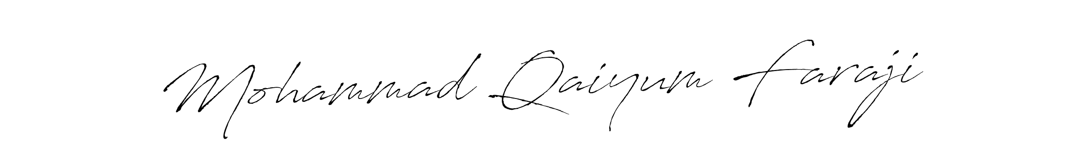 Mohammad Qaiyum Faraji stylish signature style. Best Handwritten Sign (Antro_Vectra) for my name. Handwritten Signature Collection Ideas for my name Mohammad Qaiyum Faraji. Mohammad Qaiyum Faraji signature style 6 images and pictures png