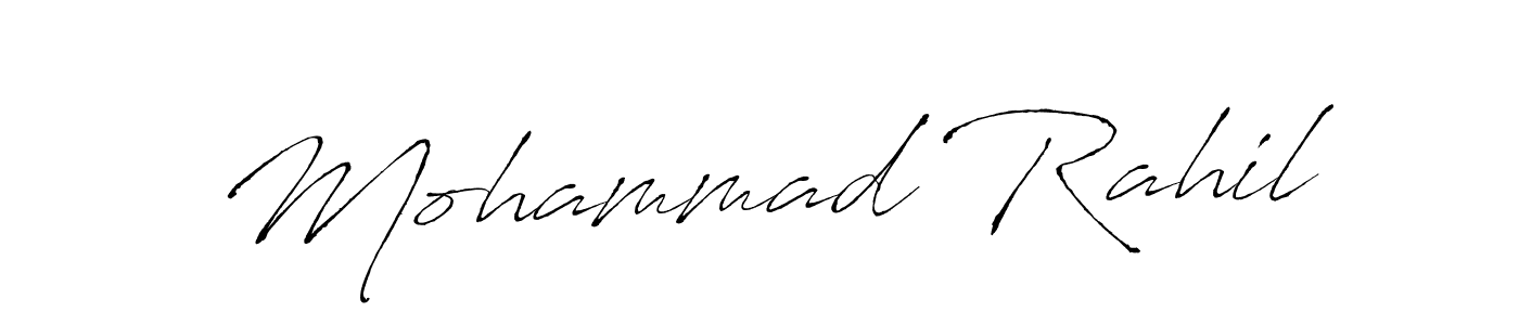 How to make Mohammad Rahil name signature. Use Antro_Vectra style for creating short signs online. This is the latest handwritten sign. Mohammad Rahil signature style 6 images and pictures png