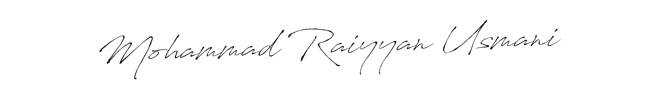 Also we have Mohammad Raiyyan Usmani name is the best signature style. Create professional handwritten signature collection using Antro_Vectra autograph style. Mohammad Raiyyan Usmani signature style 6 images and pictures png