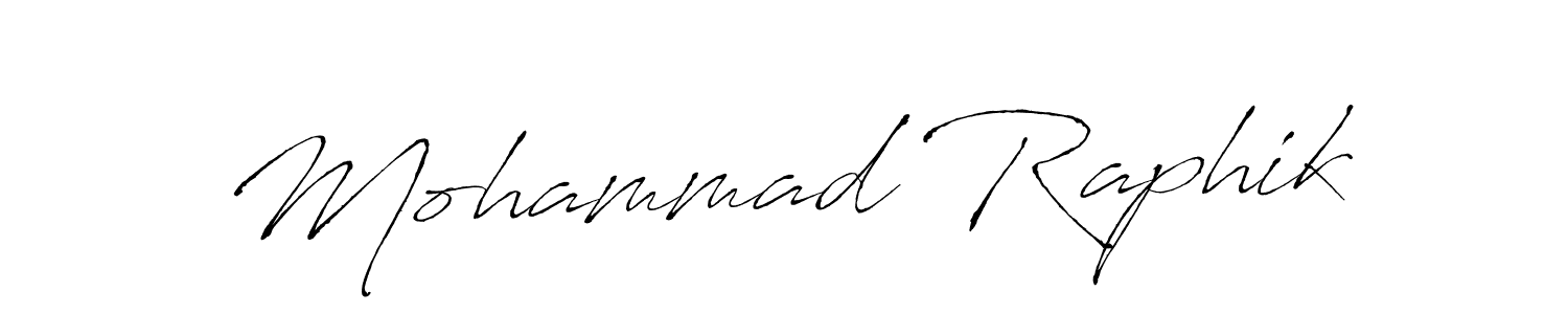 How to make Mohammad Raphik name signature. Use Antro_Vectra style for creating short signs online. This is the latest handwritten sign. Mohammad Raphik signature style 6 images and pictures png