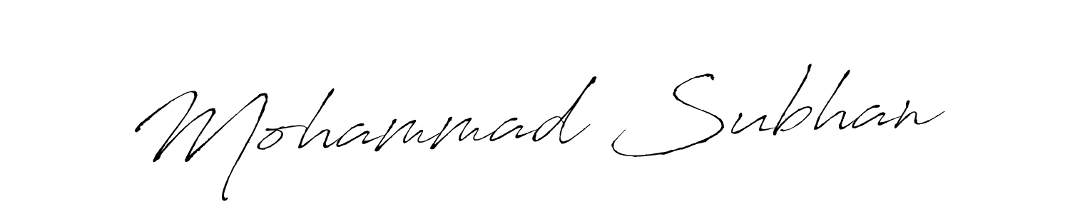 Design your own signature with our free online signature maker. With this signature software, you can create a handwritten (Antro_Vectra) signature for name Mohammad Subhan. Mohammad Subhan signature style 6 images and pictures png