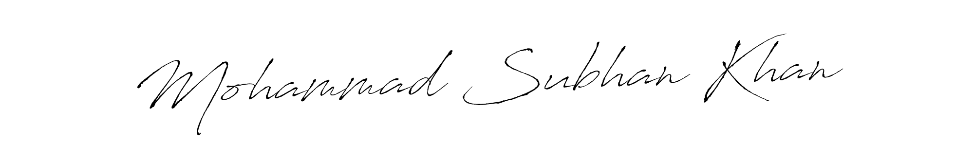 Design your own signature with our free online signature maker. With this signature software, you can create a handwritten (Antro_Vectra) signature for name Mohammad Subhan Khan. Mohammad Subhan Khan signature style 6 images and pictures png