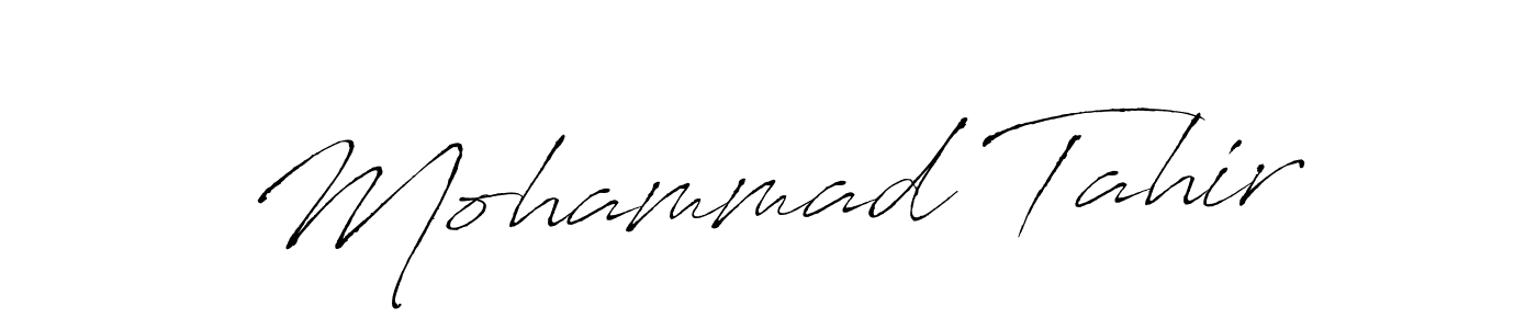 The best way (Antro_Vectra) to make a short signature is to pick only two or three words in your name. The name Mohammad Tahir include a total of six letters. For converting this name. Mohammad Tahir signature style 6 images and pictures png