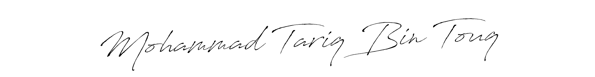 The best way (Antro_Vectra) to make a short signature is to pick only two or three words in your name. The name Mohammad Tariq Bin Touq include a total of six letters. For converting this name. Mohammad Tariq Bin Touq signature style 6 images and pictures png