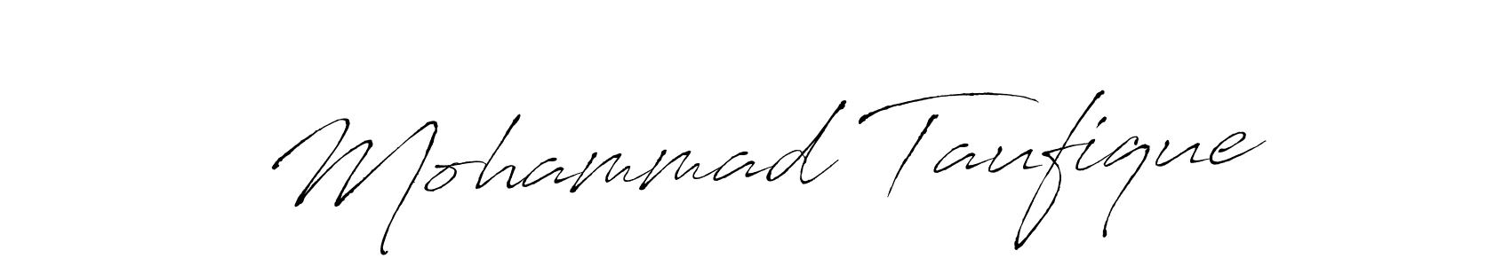 How to make Mohammad Taufique name signature. Use Antro_Vectra style for creating short signs online. This is the latest handwritten sign. Mohammad Taufique signature style 6 images and pictures png