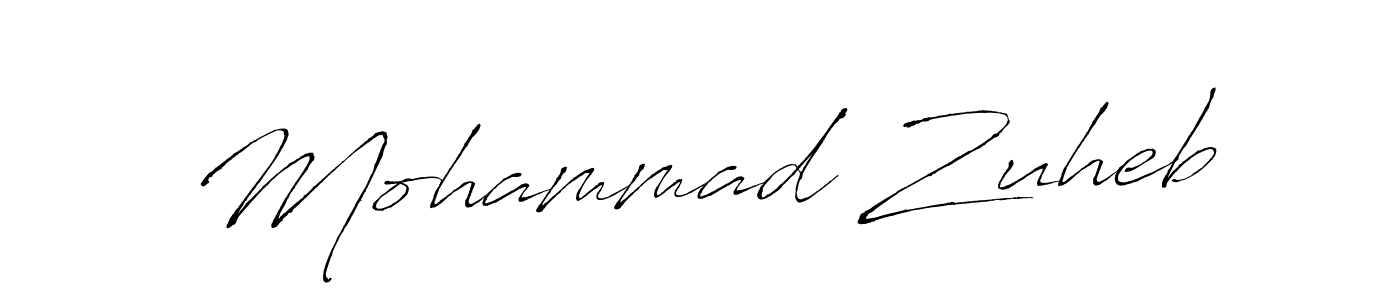 How to make Mohammad Zuheb name signature. Use Antro_Vectra style for creating short signs online. This is the latest handwritten sign. Mohammad Zuheb signature style 6 images and pictures png