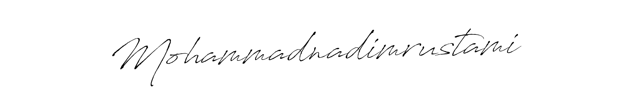 The best way (Antro_Vectra) to make a short signature is to pick only two or three words in your name. The name Mohammadnadimrustami include a total of six letters. For converting this name. Mohammadnadimrustami signature style 6 images and pictures png