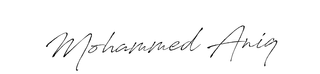 Make a beautiful signature design for name Mohammed Aniq. With this signature (Antro_Vectra) style, you can create a handwritten signature for free. Mohammed Aniq signature style 6 images and pictures png