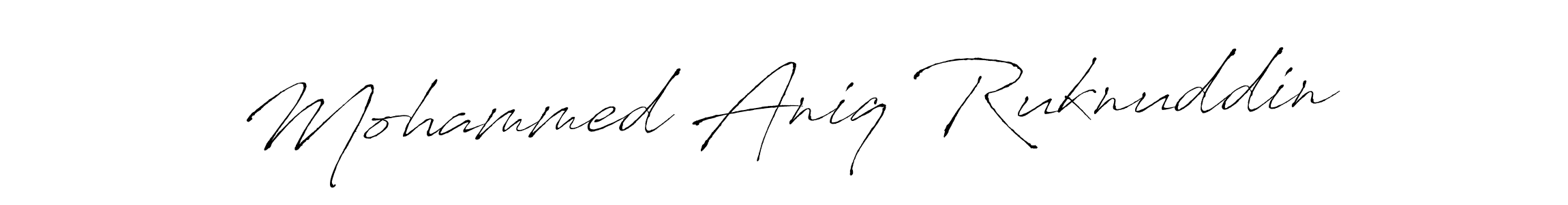 Mohammed Aniq Ruknuddin stylish signature style. Best Handwritten Sign (Antro_Vectra) for my name. Handwritten Signature Collection Ideas for my name Mohammed Aniq Ruknuddin. Mohammed Aniq Ruknuddin signature style 6 images and pictures png
