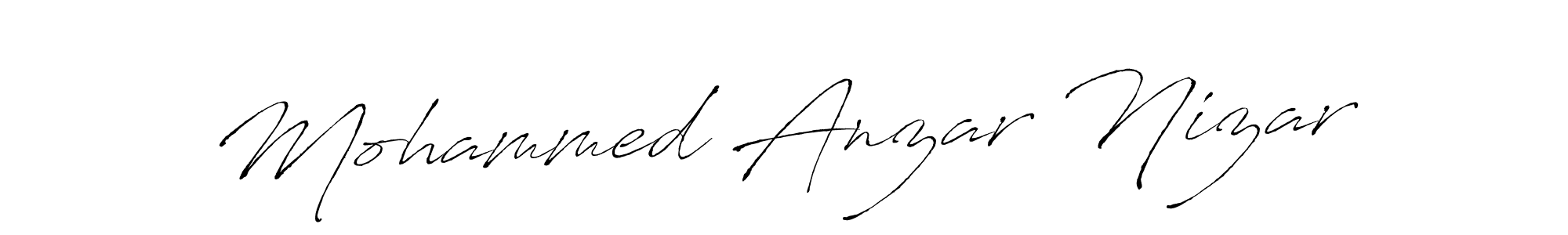 This is the best signature style for the Mohammed Anzar Nizar name. Also you like these signature font (Antro_Vectra). Mix name signature. Mohammed Anzar Nizar signature style 6 images and pictures png