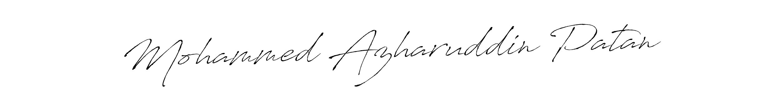 Make a beautiful signature design for name Mohammed Azharuddin Patan. With this signature (Antro_Vectra) style, you can create a handwritten signature for free. Mohammed Azharuddin Patan signature style 6 images and pictures png