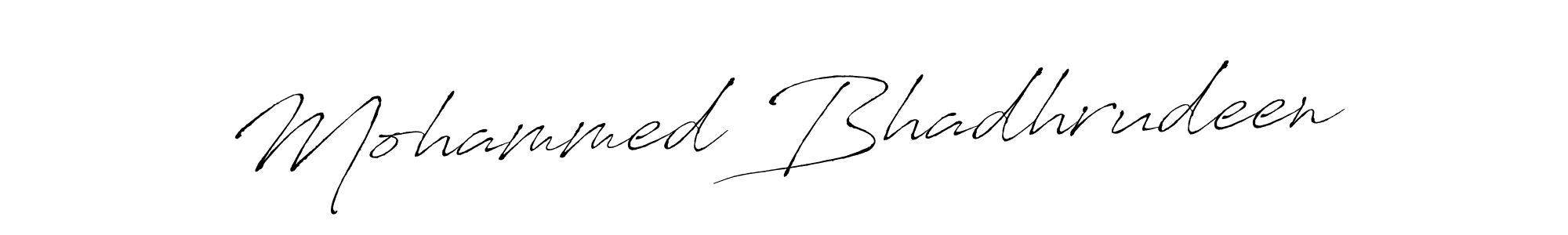 Design your own signature with our free online signature maker. With this signature software, you can create a handwritten (Antro_Vectra) signature for name Mohammed Bhadhrudeen. Mohammed Bhadhrudeen signature style 6 images and pictures png