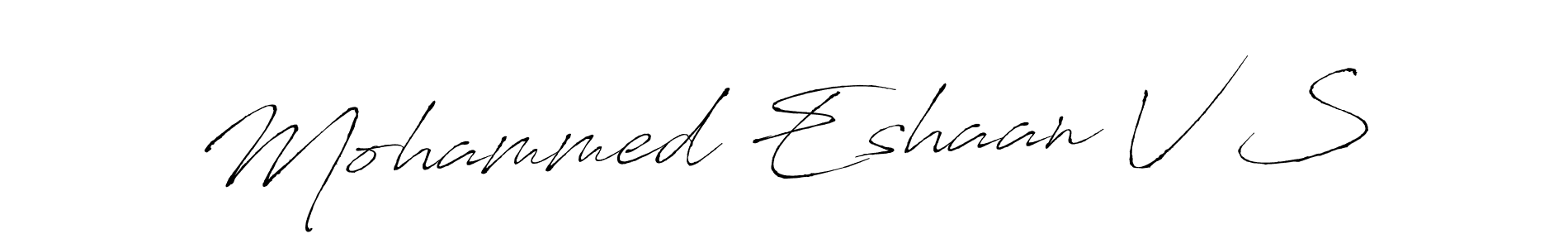 How to make Mohammed Eshaan V S name signature. Use Antro_Vectra style for creating short signs online. This is the latest handwritten sign. Mohammed Eshaan V S signature style 6 images and pictures png