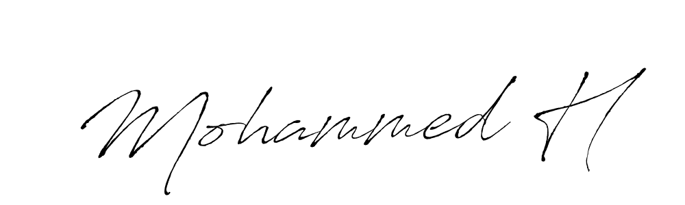 Create a beautiful signature design for name Mohammed H. With this signature (Antro_Vectra) fonts, you can make a handwritten signature for free. Mohammed H signature style 6 images and pictures png