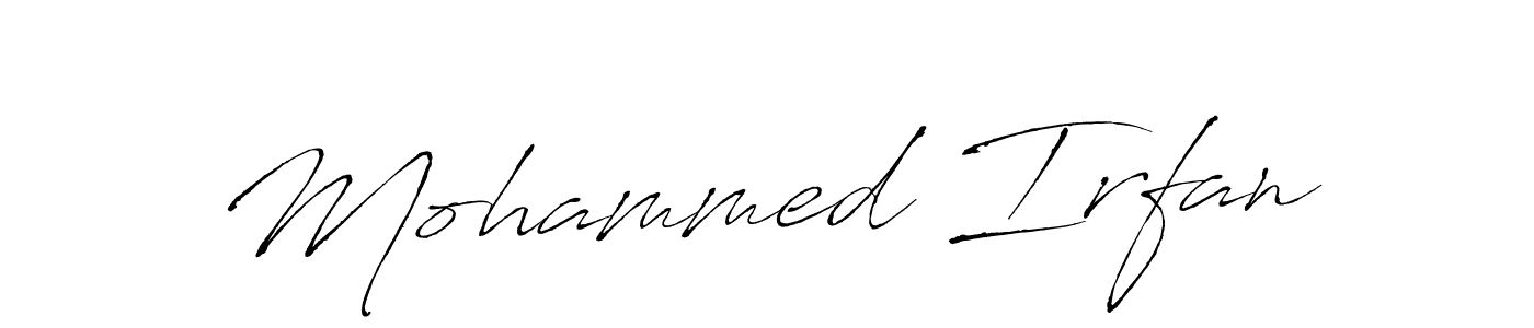 Make a beautiful signature design for name Mohammed Irfan. With this signature (Antro_Vectra) style, you can create a handwritten signature for free. Mohammed Irfan signature style 6 images and pictures png