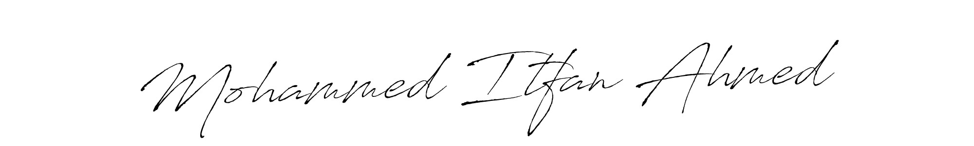 How to make Mohammed Itfan Ahmed name signature. Use Antro_Vectra style for creating short signs online. This is the latest handwritten sign. Mohammed Itfan Ahmed signature style 6 images and pictures png