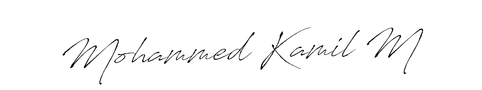 Antro_Vectra is a professional signature style that is perfect for those who want to add a touch of class to their signature. It is also a great choice for those who want to make their signature more unique. Get Mohammed Kamil M name to fancy signature for free. Mohammed Kamil M signature style 6 images and pictures png