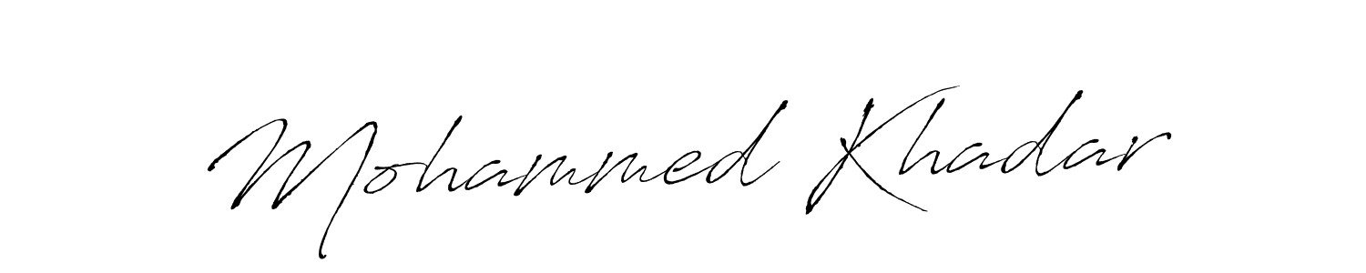 Make a beautiful signature design for name Mohammed Khadar. With this signature (Antro_Vectra) style, you can create a handwritten signature for free. Mohammed Khadar signature style 6 images and pictures png