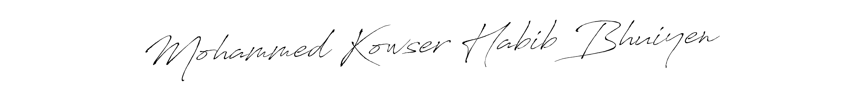 Similarly Antro_Vectra is the best handwritten signature design. Signature creator online .You can use it as an online autograph creator for name Mohammed Kowser Habib Bhuiyen. Mohammed Kowser Habib Bhuiyen signature style 6 images and pictures png