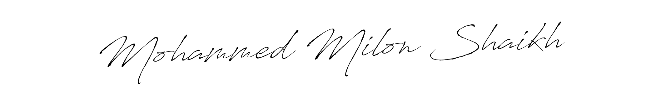 Mohammed Milon Shaikh stylish signature style. Best Handwritten Sign (Antro_Vectra) for my name. Handwritten Signature Collection Ideas for my name Mohammed Milon Shaikh. Mohammed Milon Shaikh signature style 6 images and pictures png