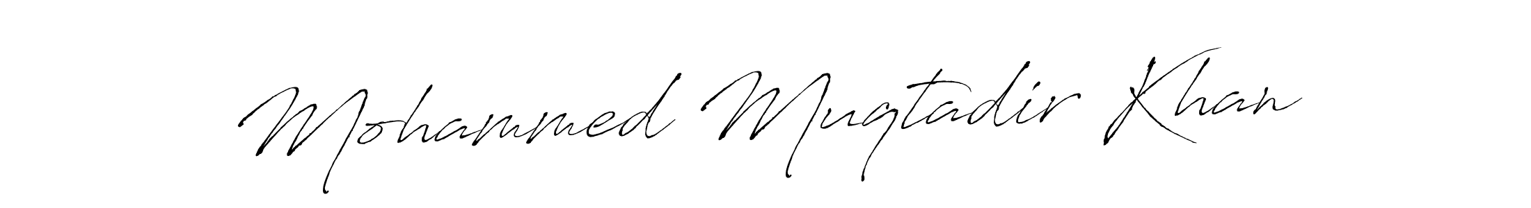 Design your own signature with our free online signature maker. With this signature software, you can create a handwritten (Antro_Vectra) signature for name Mohammed Muqtadir Khan. Mohammed Muqtadir Khan signature style 6 images and pictures png