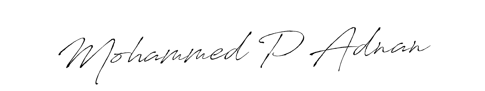 Make a beautiful signature design for name Mohammed P Adnan. With this signature (Antro_Vectra) style, you can create a handwritten signature for free. Mohammed P Adnan signature style 6 images and pictures png