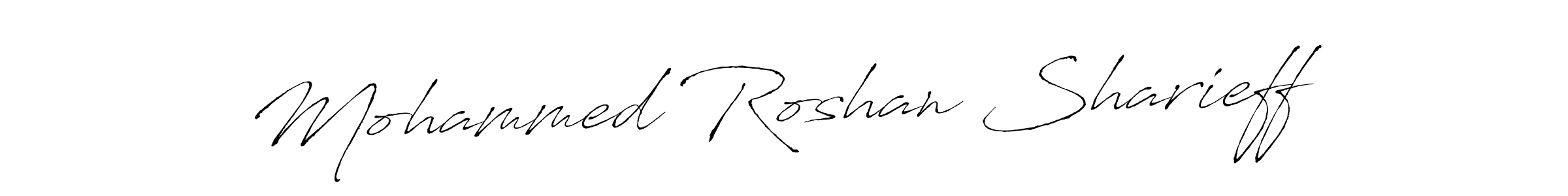 Make a beautiful signature design for name Mohammed Roshan Sharieff. With this signature (Antro_Vectra) style, you can create a handwritten signature for free. Mohammed Roshan Sharieff signature style 6 images and pictures png