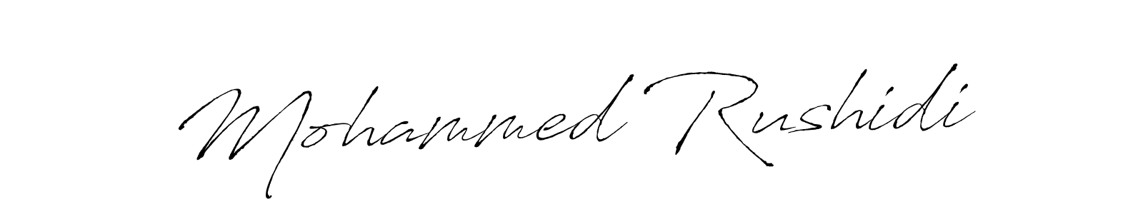 Mohammed Rushidi stylish signature style. Best Handwritten Sign (Antro_Vectra) for my name. Handwritten Signature Collection Ideas for my name Mohammed Rushidi. Mohammed Rushidi signature style 6 images and pictures png