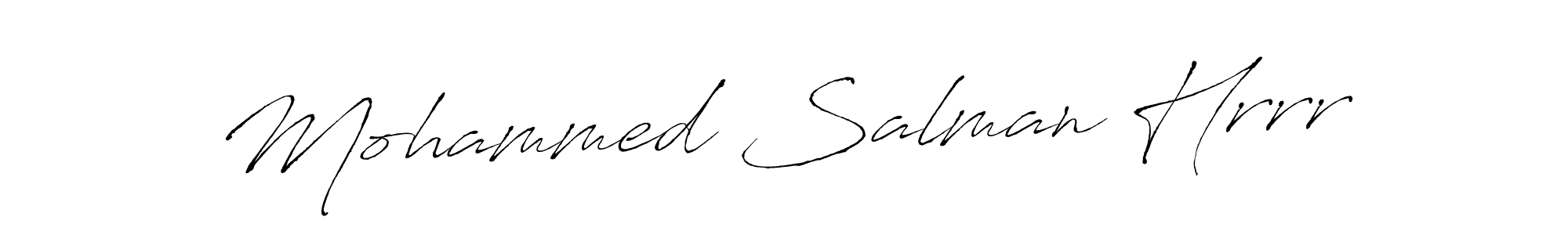 Make a beautiful signature design for name Mohammed Salman Hrrr. With this signature (Antro_Vectra) style, you can create a handwritten signature for free. Mohammed Salman Hrrr signature style 6 images and pictures png