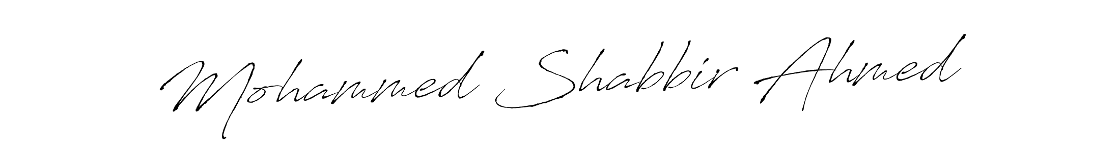 How to make Mohammed Shabbir Ahmed name signature. Use Antro_Vectra style for creating short signs online. This is the latest handwritten sign. Mohammed Shabbir Ahmed signature style 6 images and pictures png