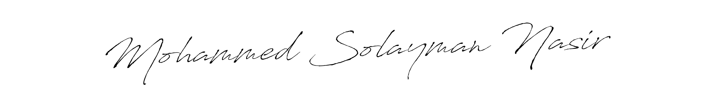 Create a beautiful signature design for name Mohammed Solayman Nasir. With this signature (Antro_Vectra) fonts, you can make a handwritten signature for free. Mohammed Solayman Nasir signature style 6 images and pictures png