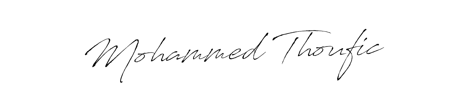 How to make Mohammed Thoufic name signature. Use Antro_Vectra style for creating short signs online. This is the latest handwritten sign. Mohammed Thoufic signature style 6 images and pictures png
